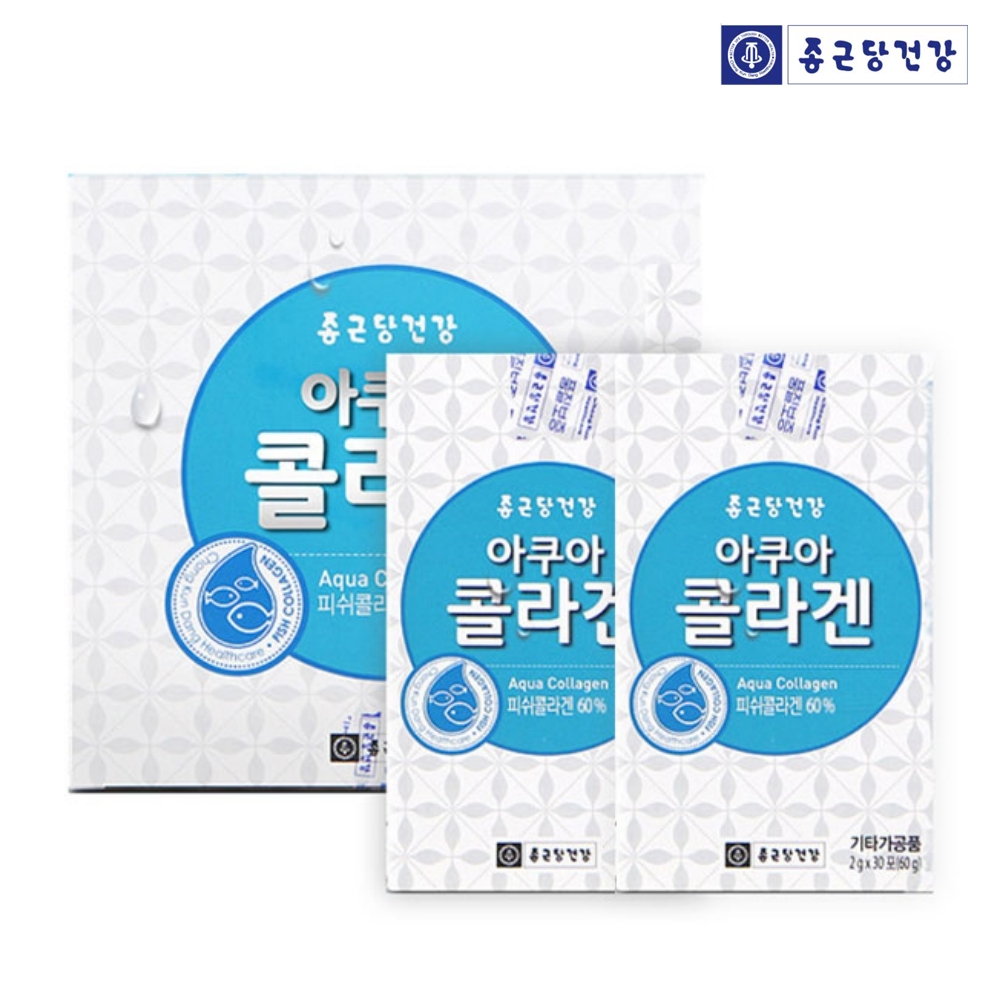 종근당 <b>아쿠아콜라겐</b> 저분자 <b>콜라겐</b> 트리 펩타이드 수용성 피쉬 생선 어류<b>콜라겐</b> 파우더