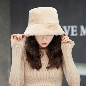 소프트퍼 버킷햇 여성겨울모자 소두 털 벙거지 3컬러