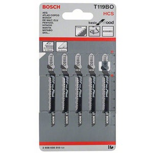 보쉬 목재용 직소날 T119BO 5개입 라미네이트 얇은 강화마루 곡선절단