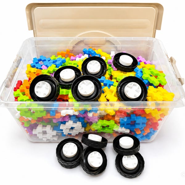 꼬마 사각블럭 어린이 와플블럭 200pcs (굴러가는 바퀴 옵션)