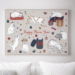 아트밀 겨울 인테리어 액자 - 해피 미아우 이어 (중대형) A2
