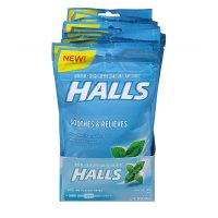 Halls Mint Bliss Menthol 호올스 민트 바질 멘솔 캔디 30개입 12팩