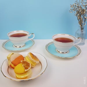 한국도자기 로얄 페일블루 커피잔세트 2인조 (4p)