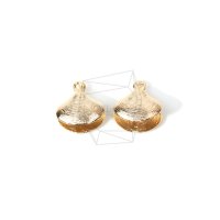 PDT-1362-G [2개] 가리비 조개 펜던트 / Scallop Brushed Texture Pendant 10mm X 10mm 악세사리 부자재