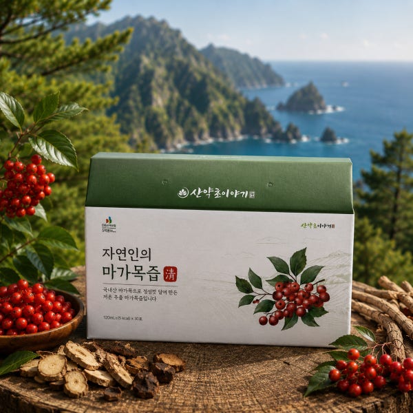 울릉도 자연산 마가목 즙 진액 마가 엑기스 보감 120ml 60포