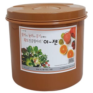 이젠 진공항아리 32L 황토 김치통 매실통 발효용기 원형 누름독