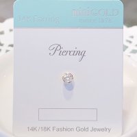 미니골드 14K 우물큐빅 피어싱 2.5mm ENOM4037 ENOM4068