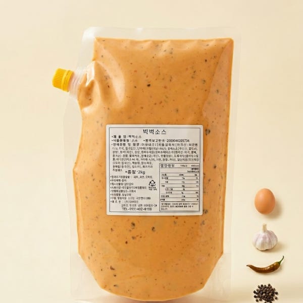 빅벅 햄버거소스 2kg 샐러드 샌드위치 소스 오리엔탈드레싱