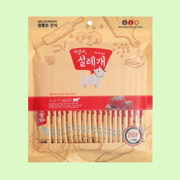 이맛이 설레개 소고기 20p 강아지 간식 짜먹는 설래개 츄르 추르