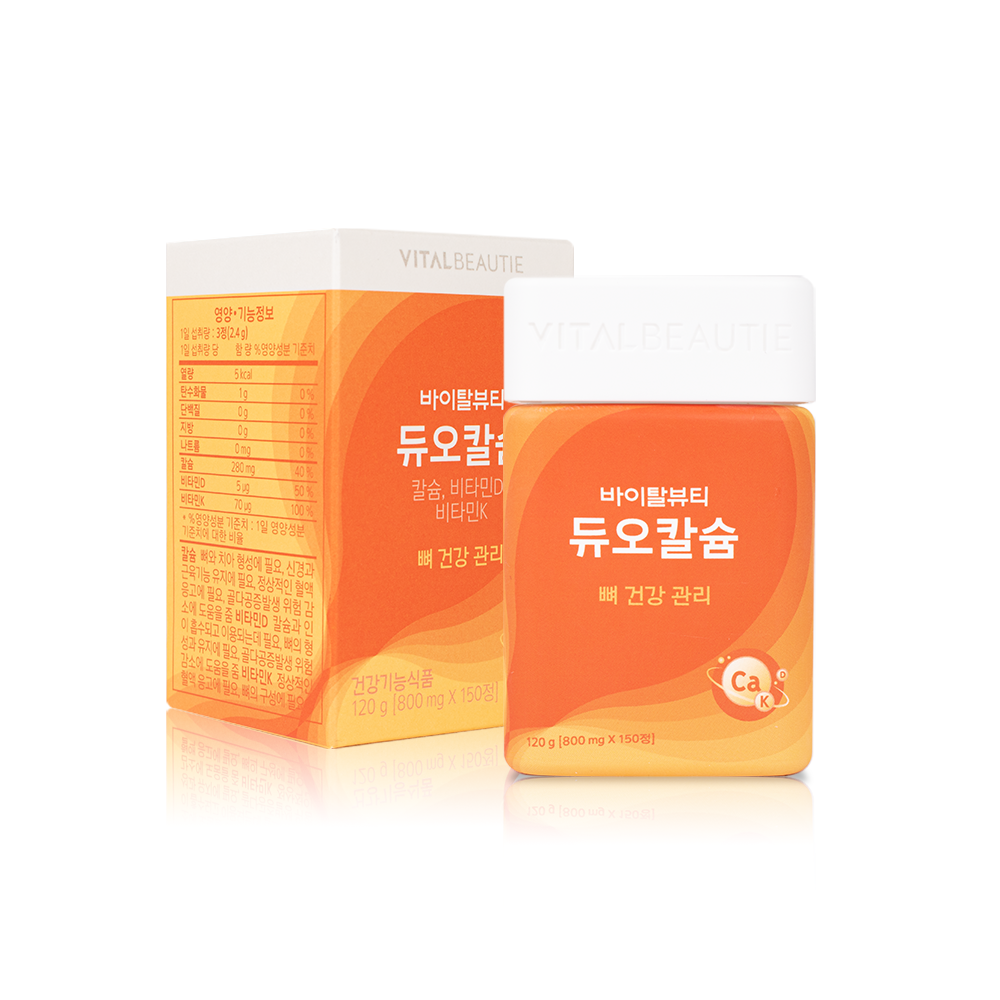 [바이탈뷰티] 듀오<b>칼슘</b> 120g (800mg X 150정)/씹어먹는 <b>칼슘</b>제