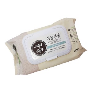 하늘선물 물티슈 100매 캡형 뚜껑있는 물티슈 판촉 선물 홍보