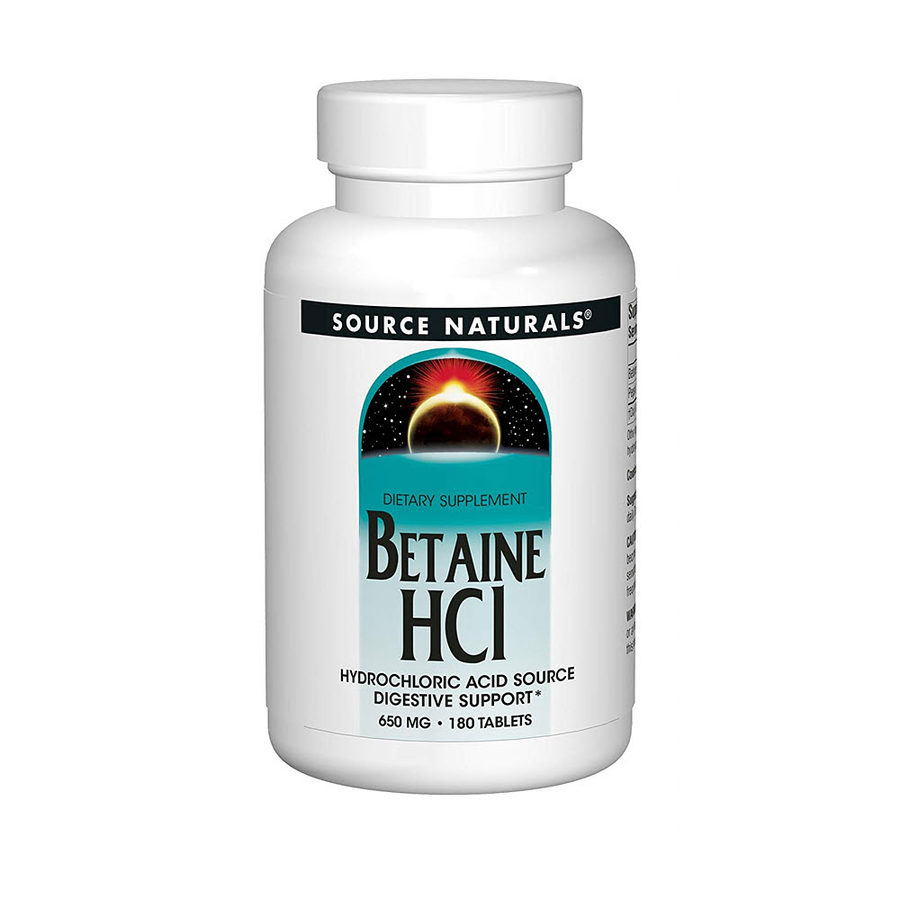 Source Naturals Betaine HCl 소스 내츄럴스 베타인 HCl 650 mg 180 정