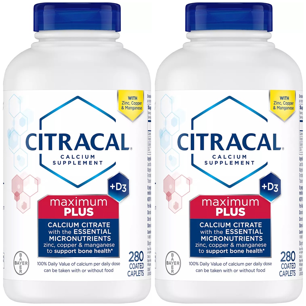 <b>Citracal</b> Maximum Plus Calcium Vitamin D Zinc Copper Manganese 미국 시트라칼 칼슘 비타민 아연 <b>구리</b> 망간 280정(70일분) 2통