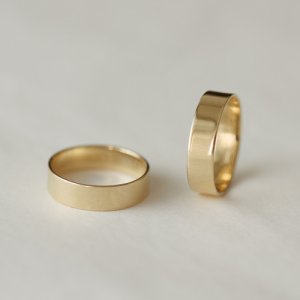 14k 18k 민자 평반지 5mm폭 2.38g 무광, 유광 커플반지 우정반지 (이니셜 각인)