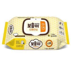 보솜이 13무 안심 아기 물티슈 캡형 60매 X 1개 / 플레인원단