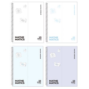 모닝글로리 수학 연습장 2분할 (16절/좌철) 스프링 노트 반반 학생 공책