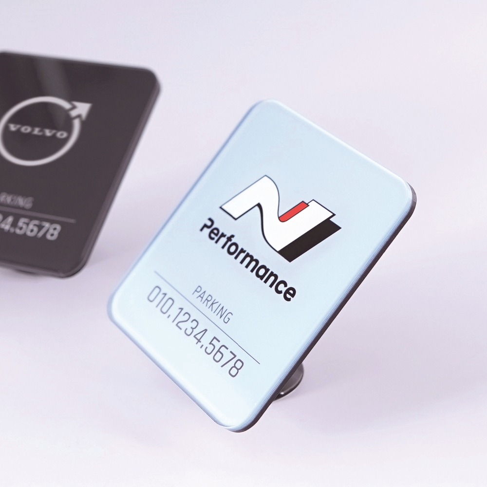 브랜드 스탠드 주차번호판 현대 제네시스 차량용 차 알림판 핸드폰 차량 연락처 전화번호 잠시 주차중