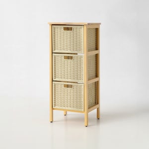 알로타 선반 3단 라탄 세트 370x320x883mm, 3단, 내추럴 3050.7620