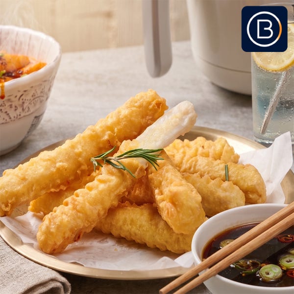 [바로키친] 대왕 롱 통살 오징어튀김 1kg 냉동 업소용 대용량