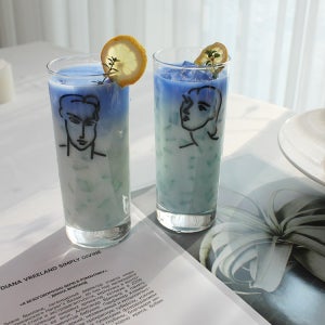 [H&K]앙리마티스 아이리스 일자홈카페유리컵 480ml