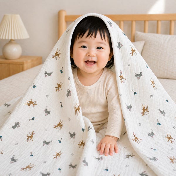 초이스초이스 순면 이중거즈블랭킷 아기여름이불 신생아 낮잠이불 유모차담요 애착 6중거즈