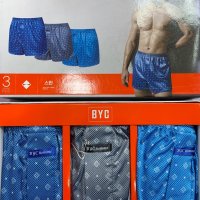 95호(SIZE) BYC 남자 실키스판 트렁크팬티 3매입 세트 - 6499