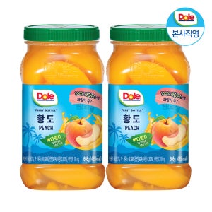 Dole 돌 후룻바틀 황도 복숭아 666g x 2개 외 + 스텐 스푼 / 간편과일 디저트 통조림