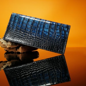 프리미엄 이탈리아 악어 파티나 악어가죽 남자 장지갑 세상에 하나뿐인 수제 남성지갑
