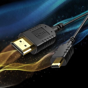 4K micro HDMI 케이블 v1.4 UHD 유연한 얇은 모니터선 0.6m, 1개