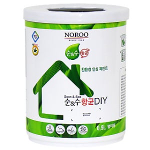 [노루페인트] 순앤수 항균 DIY 1리터 멀티용 (계란광)수성페인트/친환경페인트/실내 벽지/가구/방문용/벽면/벽지/방문/가구/