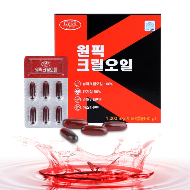 세종<b>원픽크릴오일</b> 1000mg 60캡슐 2개월분 남극 크릴오일 크릴새우 인지질