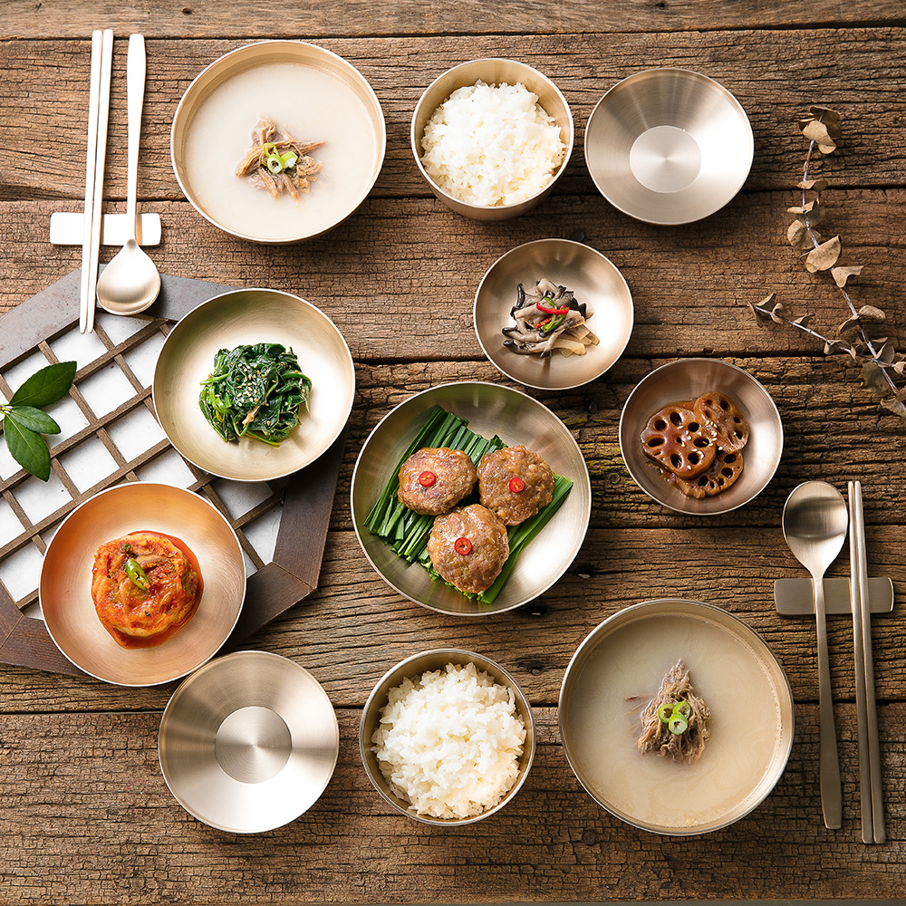 놋향 방짜유기 유기그릇 세트 2인 예단 반상기 놋그릇 기본구성