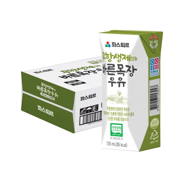 파스퇴르 무항생제 바른목장 우유