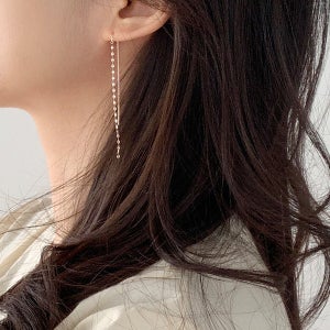 실버925 리옹 로즈골드 드롭귀걸이