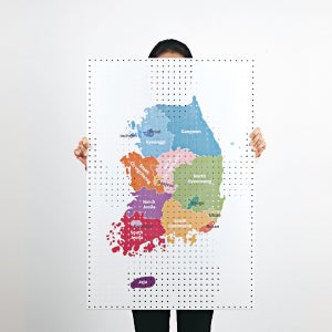 타공판닷컴 인테리어 이미지 타공판 (세계지도, 대한민국)