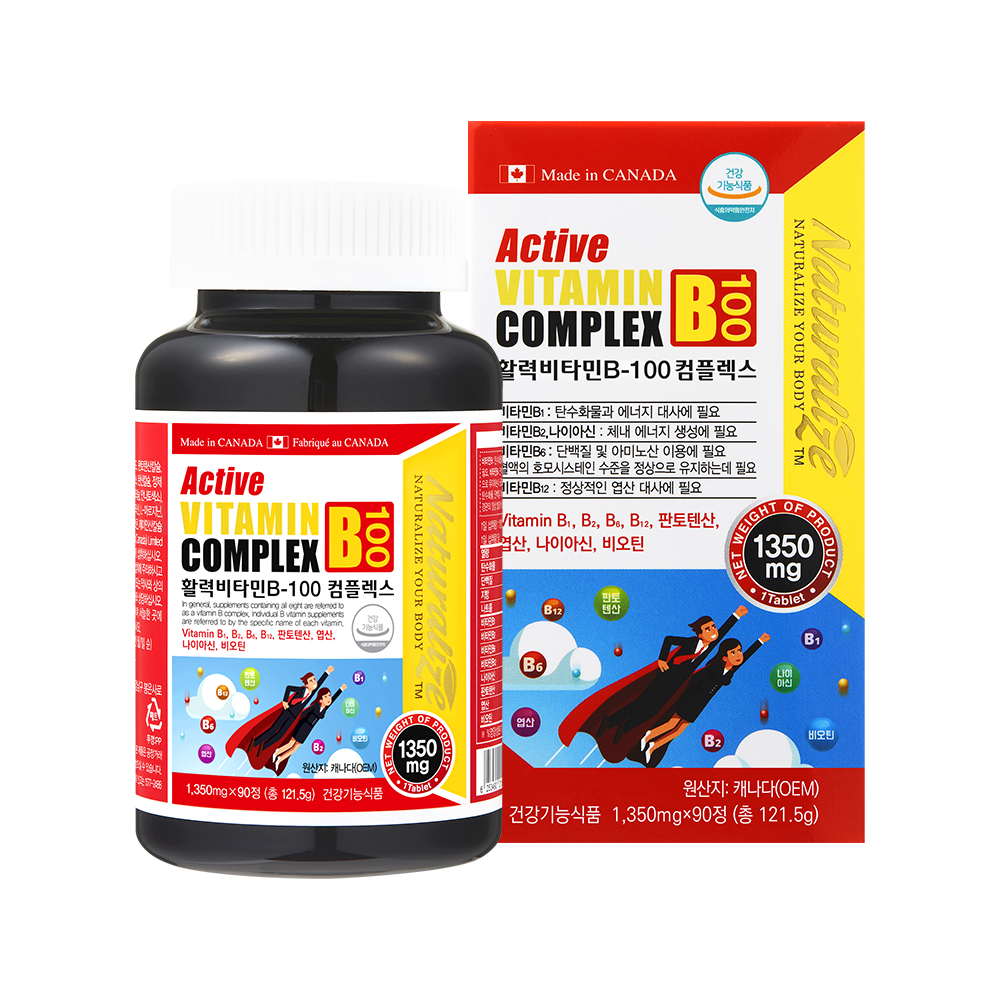 [3개월] 네추럴라이즈 활력 비타민B 컴플렉스 고함량 90정, 1개