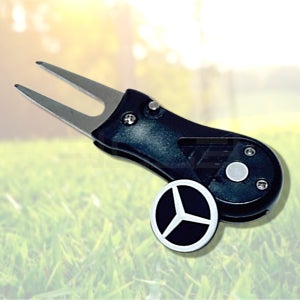 그린보수기 접이식 벤츠 볼마커 겸용 디봇툴 잔디보수기 캐디용품 골프악세사리 엠블럼