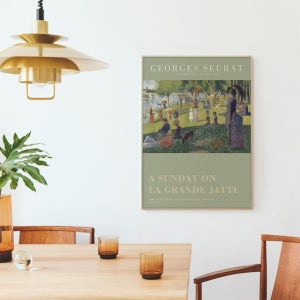 아트밀 명화 빈티지포스터 캔버스 액자 - 조르주 쇠라 그랑드자트섬의 일요일 오후 (중대형) A2