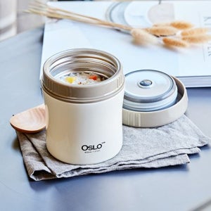 오슬로 보온죽통 푸드자 400ml 이유식 어린이집 초등생 죽그릇 파우치 포함