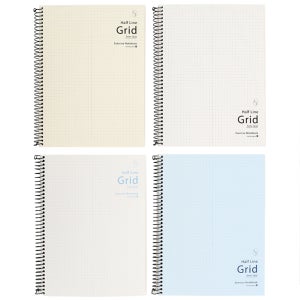 모닝글로리 3500 반반 그리드연습장(16절/좌철)5mm방안 스프링노트-색상랜덤 학생 공책