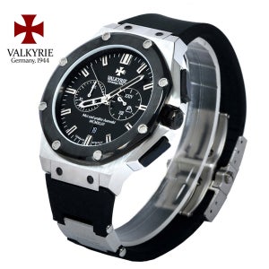 DAS CHRONO V-7075SBF (실버블랙) 실버메탈 + 실리콘 + 가죽밴드 포함