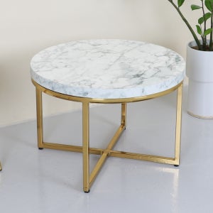 체어센스 샤론 골드 테이블 lpm대리석화이트 h420 카페 식당 업소용 가정용 원형