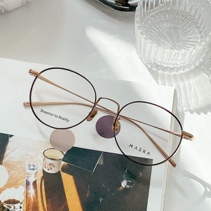 마스카 알버트2 R BURT2 03Br 라운드 베타티타늄 남자 여자 안경테