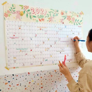 2021년을 한눈에 볼 수 있는 포스트 플래너 90cm x 60cm 초대형 최고급 220g 모조지 구성