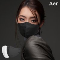 아에르 KF94 스탠다드 라이트핏 마스크 10개입 화이트 블랙 국산 일회용 귀안아픈 숨쉬기편한