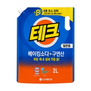 엘지생활건강 테크 2L 일반/드럼 리필 세탁세제 빨래