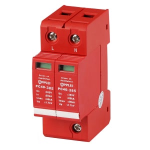 서지보호기 PC40-385(2P) 전원용 서지보호기 CE 낙뢰방지 설치용 레일,찬넬 지급
