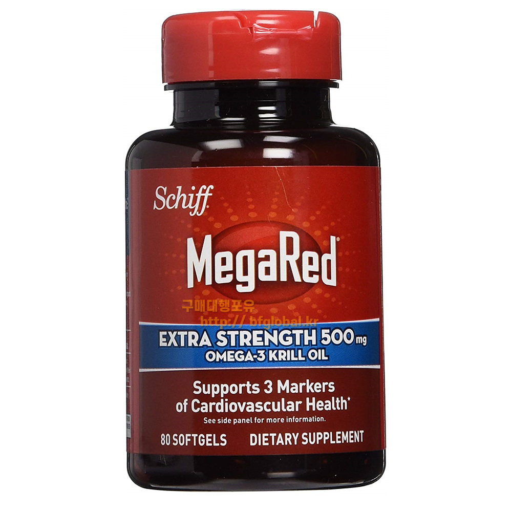 메가드 <b>쉬프</b> 메가드 엑스트라 스트랭스 오메가3 크릴오일 500mg - 2병, 각각 80 소프트젤 (160일 공급)