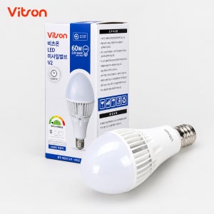 LED미사일벌브 1등급60W E39소켓 A/S 2년 공장 창고조명 주광색(6500K)