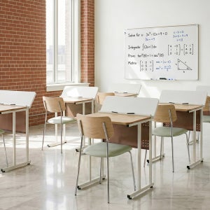 [더블데스크V1] 학원 공부방 학교 1인용 기능성 책상 650mm